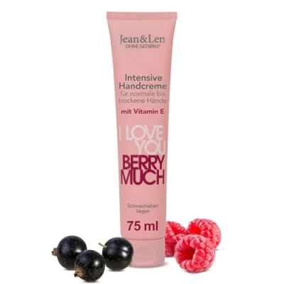 Afbeelding van Jean &amp; Len Handcrème Berry Much 75 ml Intensive met Vitamine E Vegan Parabenenvrij Bessengeur