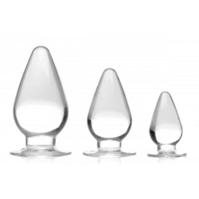 Afbeelding van Triple Cones Anaalplug Set Van 3 Transparant Levensecht Gevoel