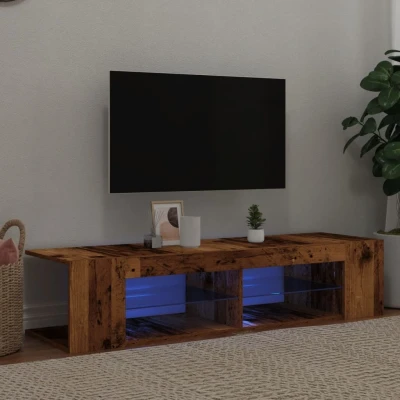 Afbeelding van vidaXL Tv meubel met LED 135x39x30 cm bewerkt hout oud