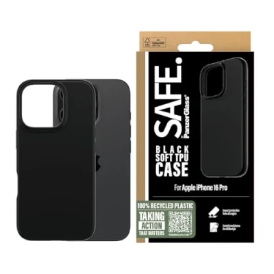 Afbeelding van Safe TPU behuizing (Apple iPhone 16 Pro), Smartphonehoes, Zwart