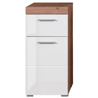Image de Trendteam Armoire de sol salle bain Amanda blanc et chêne noueux