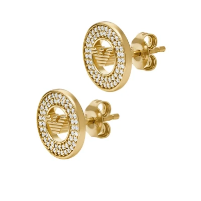 Afbeelding van Emporio Armani dames Oorstekers met zirkonia EG3629710 in de kleur Goud