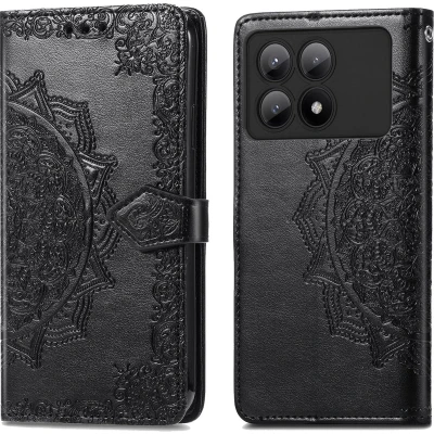 Afbeelding van iMoshion Hoesje Geschikt voor Xiaomi Poco X6 Pro Met Pasjeshouder Mandala Bookcase Zwart