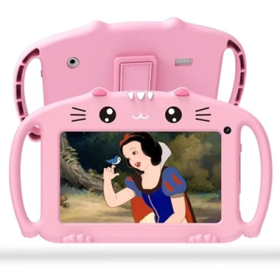 Afbeelding van Ascrecem educatieve tablet voor kinderen, 7 inch Android, kindertablet met wifi, Bluetooth, Quad Core, 2 GB, 32 GB ROM, babytablet ouderlijk toezicht, spellen, schokbestendig, YouTube