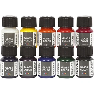 Afbeelding van Glass Color Transparent, 10x30 ml, diverse kleuren