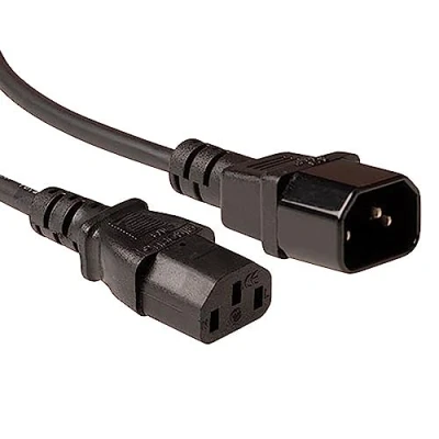 Afbeelding van ACT AK5214 Netsnoer LSZH C13 C14 Zwart 1,2 meter