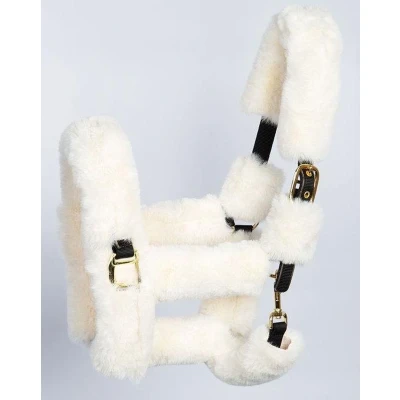 Afbeelding van Harrys Horse Furry halster cover creme maat:pony