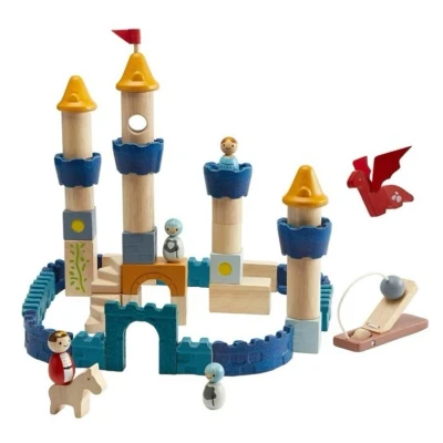 Afbeelding van PlanToys Houten Speelgoed Kasteel Blokken Orchard