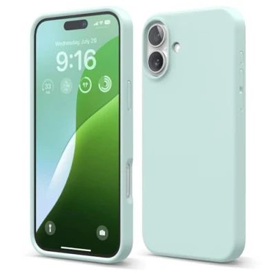 Afbeelding van elago Compatibel met iPhone 16 Plus hoesje, hoogwaardige vloeibare siliconen hoes, volledige beschermhoes, schokbestendig, slanke telefoonhoes