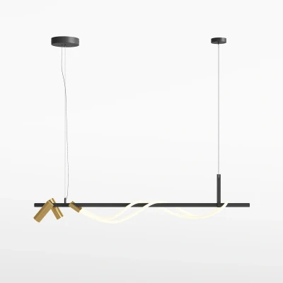 Afbeelding van Maytoni Hanglamp Tau Zwart met goud
