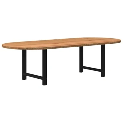 Afbeelding van vidaXL Eettafel 280x120x74 cm ovaal massief eikenhout lichtbruin