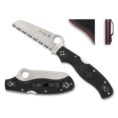 Afbeelding van Spyderco Zakmes Rescue 3 Thin Red Line Black VG 10 SE