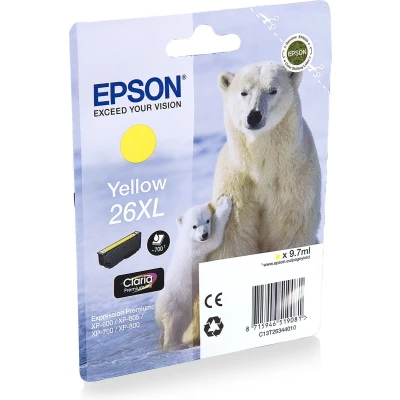 Afbeelding van Epson 26XL (C13T26344012) Inktcartridge Geel Hoge capaciteit