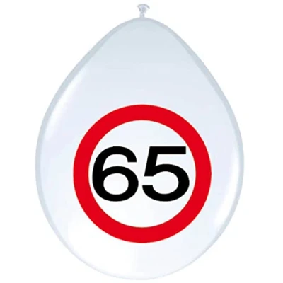 Image de Balloon 65 ans Signe de la route 8 pièces