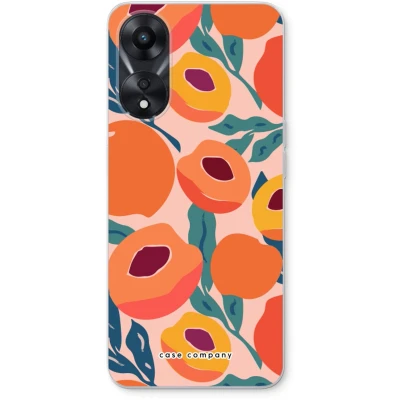 Afbeelding van Case Company® hoesje geschikt voor Oppo A58x Perzik Soft Cover Telefoonhoesje Bescherming aan alle Kanten en Schermrand
