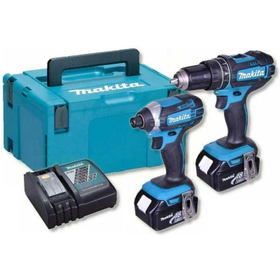 Afbeelding van Makita DLX2131TJ 18V Li Ion Combiset Accuboormachine met klopfunctie (DHP482) &amp; Slagschroevendraaier (DTD152) (2x 5.0Ah Accu) in Mbox