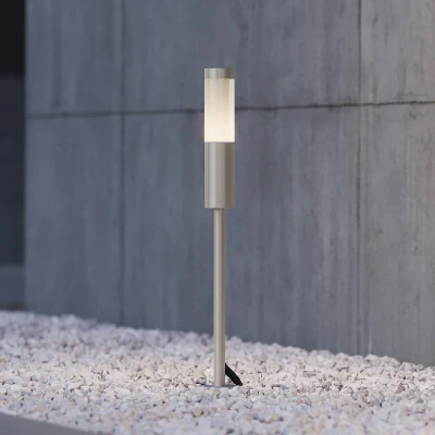 Afbeelding van PRIOS Buitenspots 3lichts roestvrij staal, acryl H: 41.2 cm staal Inclusief lichtbronnen