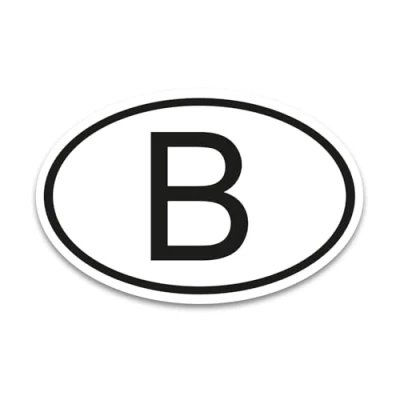 Afbeelding van B Magnet plaque d&#039;immatriculation Belgique noir et blanc 17,5 x 11,5 cm kfz_789
