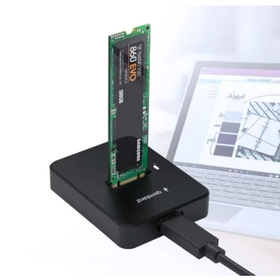 Afbeelding van Gembird DD U3M2 Desktop USB Type C M.2 SATA &amp; NVME SSD schijfdockingstation, zwart