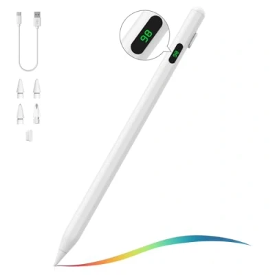 Afbeelding van MoKo stylus voor iPad 2018 2024, USB C met led voedingsdisplay Pro 13/11 inch (M4) 12,9/11 inch, Air (M2) 2024/6/5/4/3, Mini 6/5, 10/9/8/7/6,