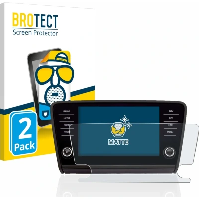 Afbeelding van BROTECT Screenprotector voor Skoda Octavia 2017 Infotainment System Folie Beschermfolie matte (2 Stuks)