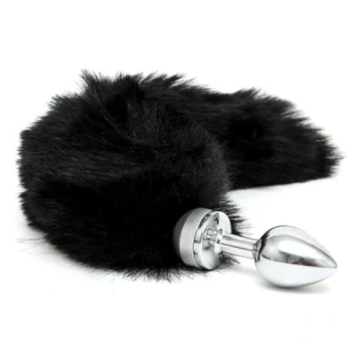 Afbeelding van Rimba Bondage Play Buttplug klein met zwarte staart