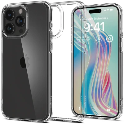 Afbeelding van Spigen Ultra Hybrid Case hoesje geschikt voor iPhone 15 Pro Crystal Clear