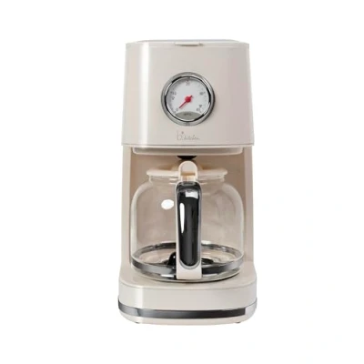Afbeelding van Nostalgia 150 Retro Style koffiezetapparaat, crèmewit, 900 W, 1,5 l, 4 12 kopjes, warmhoudtijdwijzerplaat, afneembaar filterreservoir, warmhoudfunctie, automatische uitschakeling