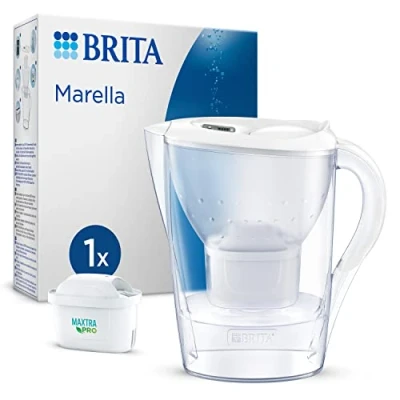 Image de BRITA waterfilterkan Marella Cool white (2,4L) incl. 1x MAXTRA PRO ALL in 1 filter die PFAS*, chloor en kalkaanslag vermindert, past koelkastdeur, digitale vervangingsindicator vuldeksel