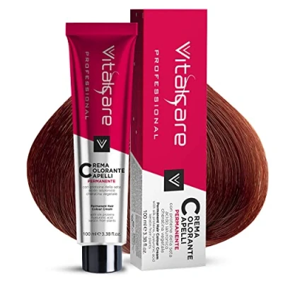 Afbeelding van Vitalcare Professional professionele permanente haarkleur, haarkleurcrème, haarverf met zijdeproteïnen, nr. 5/6, vuurrood, 100 ml