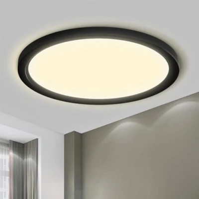 Afbeelding van LQWELL® Led plafondlamp, IP44, badkamerlamp, waterdicht, rond, plat, 23 W, 3000 K, 2400 lm, dun, voor woonkamer, badkamer, slaapkamer, keuken, kelder, kantoor, 300 x 25 mm