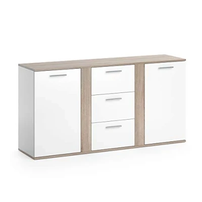 Afbeelding van Vicco ladekast met laden &quot;Novelli&quot;, Sonoma/wit, 155 x 80 cm
