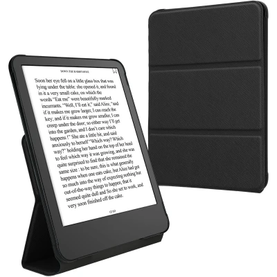 Afbeelding van kwmobile E readerhoesje voor Amazon Kindle Paperwhite (12. Gen 2024)/Kindle Colorsoft cover reader Hoes met standaard Van Kunstleer in zwart