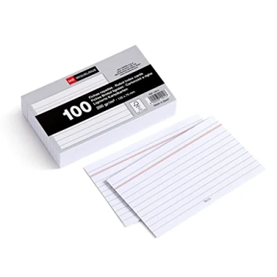Afbeelding van Miquelrius Flashcards, 100 notitiekaarten, horizontaal gelinieerd, studiekaarten, offsetkarton, 200 g/m², afmetingen 75 x 125 mm