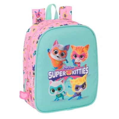 Afbeelding van Schoolrugzak SuperKitties Roze Turkoois 22 x 27 10 cm