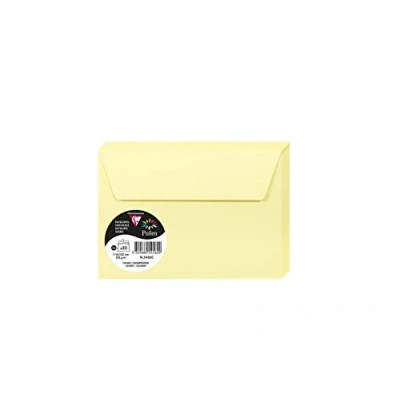 Afbeelding van Clairefontaine 5456C, verpakking met 20 zelfklevende enveloppen, formaat C6, 11,4 x 16,2 cm, 120 g/m², kanariekleurig, uitnodiging voor evenementen en correspondentie, Pollen serie, glad papier van