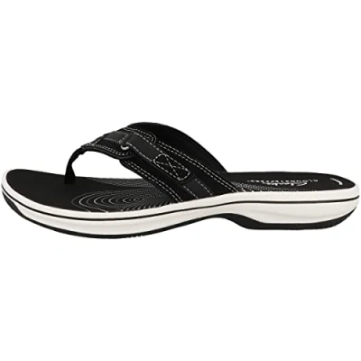 Afbeelding van Clarks Brinkley Sea teenslippers voor dames, Zwart synthetisch