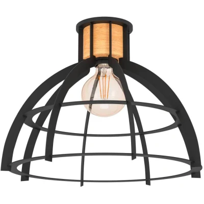 Afbeelding van EGLO Stillington Plafondlamp E27 Ø 41,5 cm Zwart/Bruin Staal/Hout