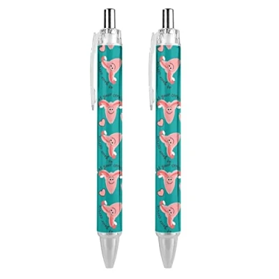 Afbeelding van Intrekbare balpen voor verloskundige verpleegkundige baarmoederhals balpennen blauwe inkt glad schrijven met comfortabele grip kantoorbenodigdheden