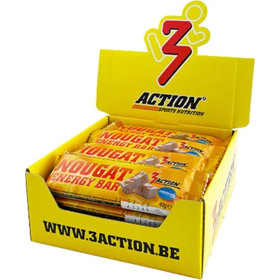 Afbeelding van 3action Doos Nougat Energy Bar 20 Stuks