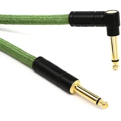 Image de Câble jack Fender coudé Festival Instrument, Pure Hemp, Green 5,5m