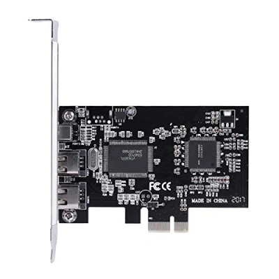 Afbeelding van Firewire PCIe kaart voor Windows 10, 4 poorts IEEE 1394 PCI Express adaptercontroller (3 x 6 polig en 1 pins), 1394a E 800 adapter 7/8/Mac OS met kabel