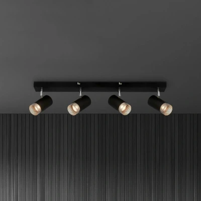 Afbeelding van BRILONER Plafondlamp 2142045 Draaibaar GU10 fitting Raster lampenkap Gloeilamp niet inbegrepen 76 x 7 12 cm Zwart