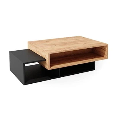 Afbeelding van Vicco Salontafel, bijzettafel, Bari, antraciet/goudkracht, koffietafel