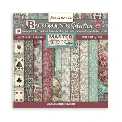 Afbeelding van Stamperia Master of Magic 8x8 Inch Paper Pack Maxi Backgrounds Selection (SBBS123)