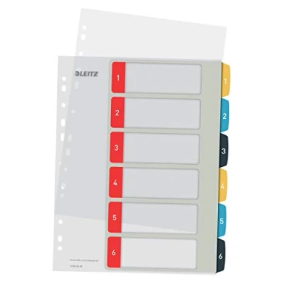 Afbeelding van Leitz Cosy tabbladen, ft A4, 11 gaatsperforatie, PP, geassorteerde kleuren, set 1 12