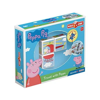 Afbeelding van Geomag MagiCube 049 Peppa Pig Travel with magnetische constructies en educatieve spellen, 3 kubussen