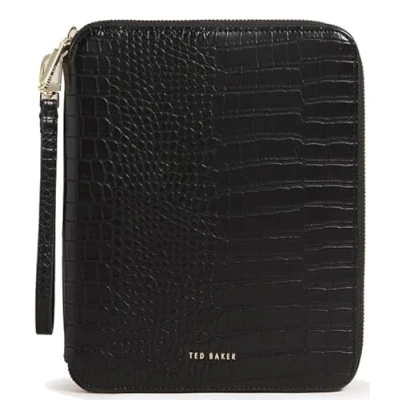 Afbeelding van Ted Baker Meyti A5 Croco imitatie zwarte reisportemonnee
