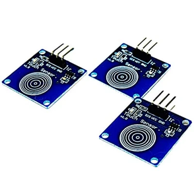 Afbeelding van AZDelivery 3 x TTP223B Digitale Capacitieve Aanrakingsensor, Schakelmodule compatibel met Arduino inclusief E Book!