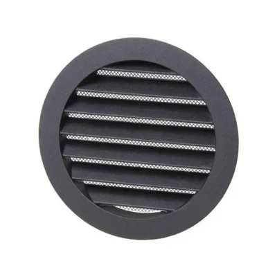 Afbeelding van Renson ronde schoepenrooster aluminium met muggengaas diameter 125 mm